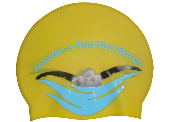 De milieuvriendelijke Zwemmende Kappen van het Douane Gele Silicone voor Volwassenen