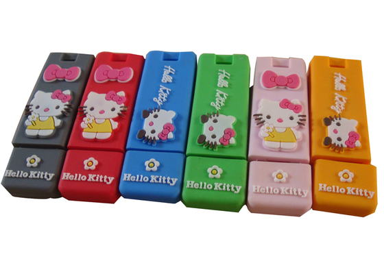 Aangepaste Usb Flash Drives 2 GB Hello Kitty pols Bands / Debossed, reliëf, Silk gedrukt
