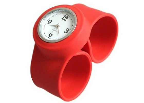 3ATM waterdichte rode Fashion Silicone grote gezicht klap Armband Watch voor jongeren