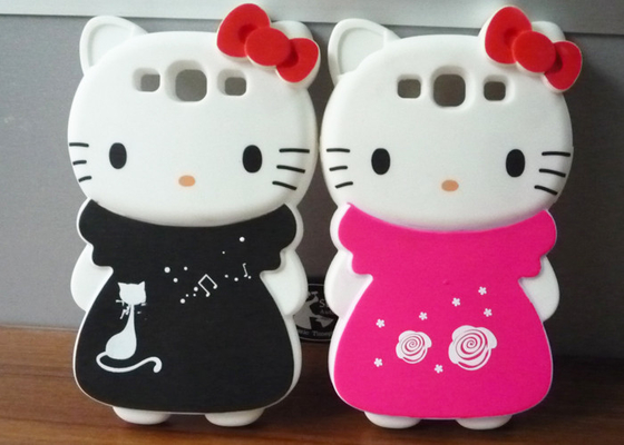 Dekking van de het Silicone Beschermende Telefoon van Hello Kitty de Kleurrijke voor Samsung-Melkweg 3 i9300